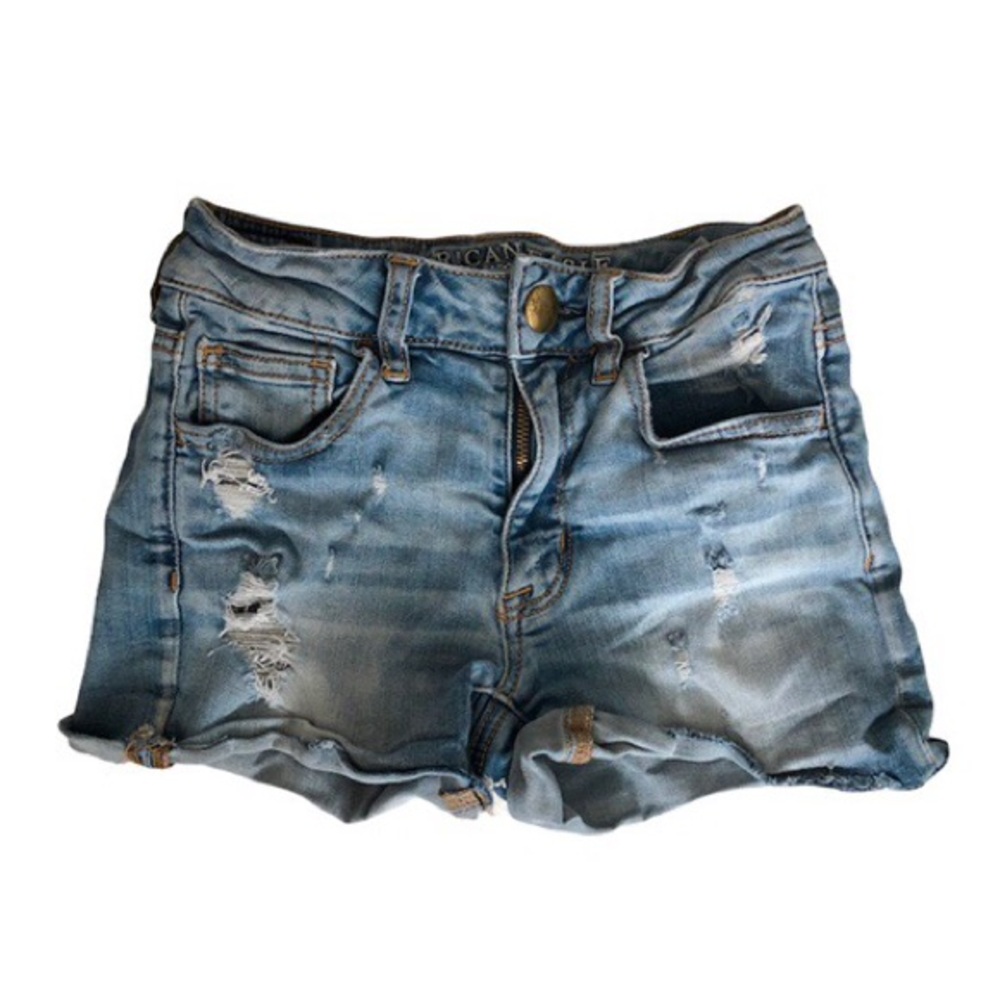 distressed jean shorts